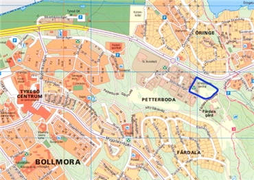 Karta över Kretsloppscentralen i Petterboda