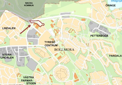 Bostäder Bollmora allé - klicka för större karta