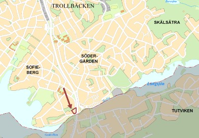 Bostäder, kontor och handel vid Tegvägen -klicka för större karta
