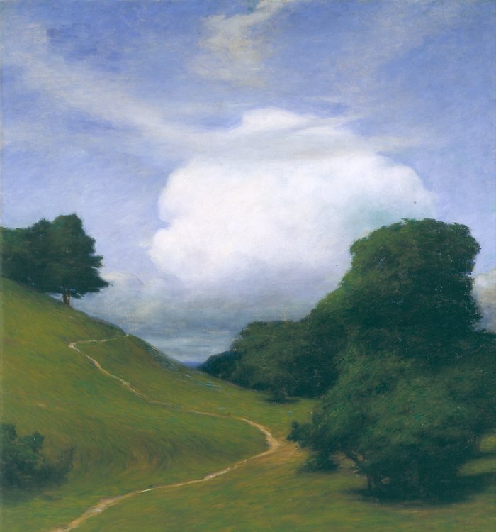 Målning av grönskande landskap med molnig himmel - av Prins Eugen